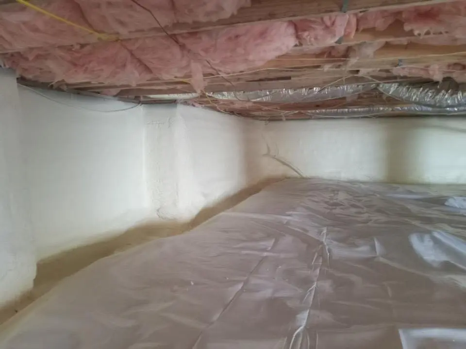 Crawl space encapsulation with closed-cell spray foam for Spray Foam Roofing in Freeport